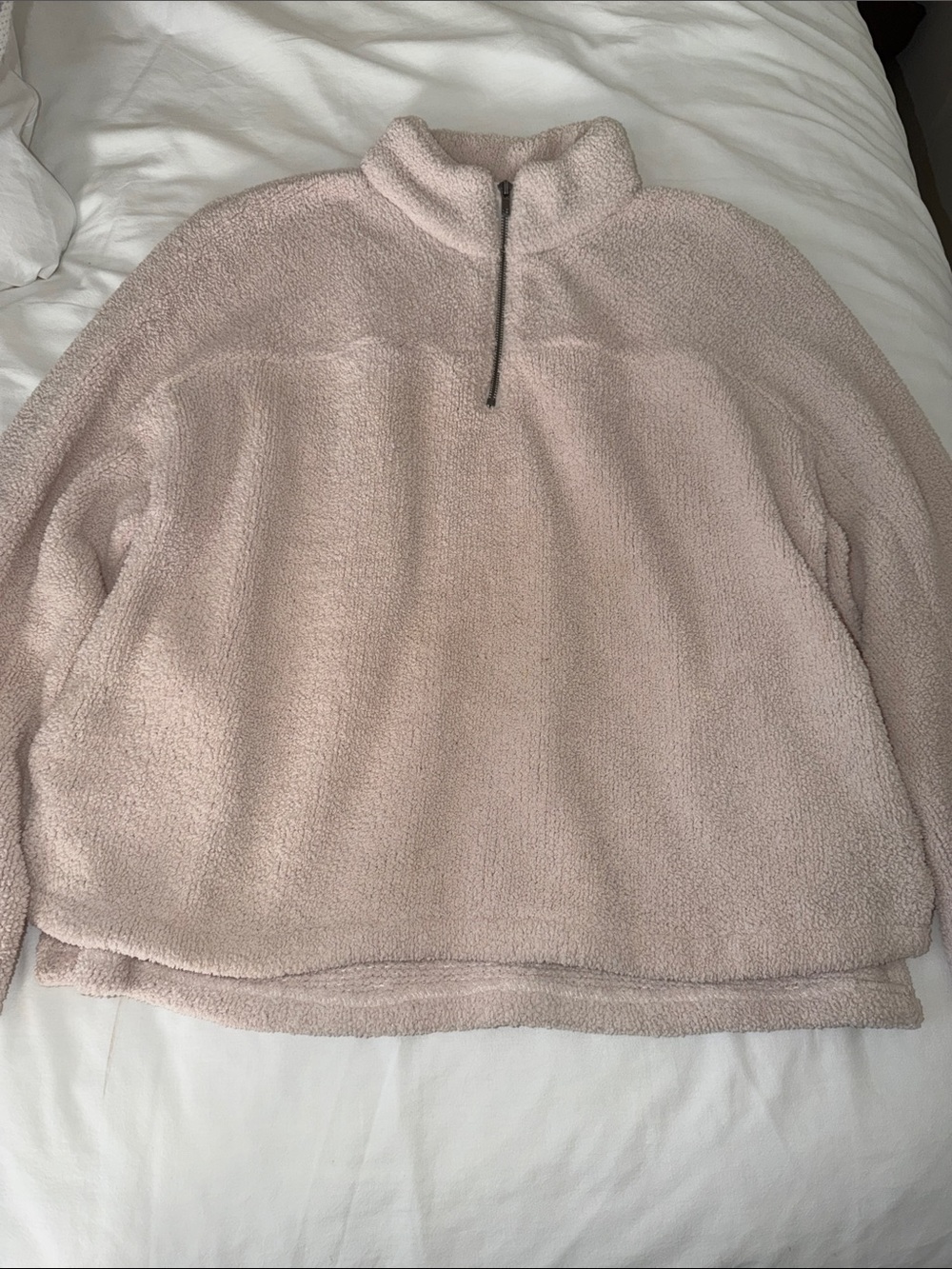 Altar'd State Cream Half-Zip Sherpa Pullover